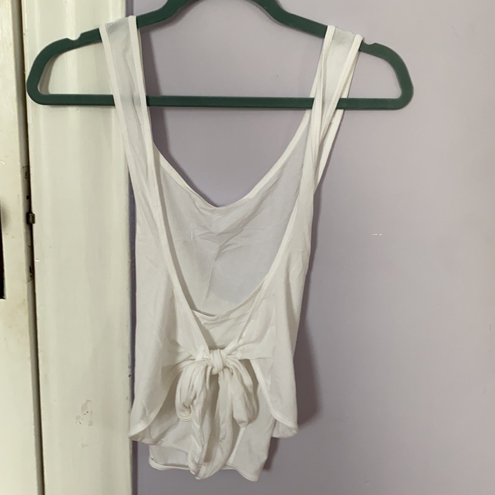 Lululemon White Criss Cross Tank